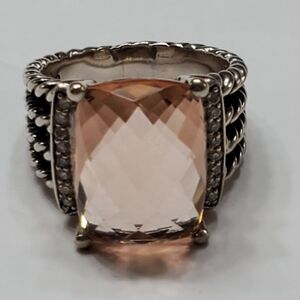 DY Morganite and Diamond Wheaton  Ring